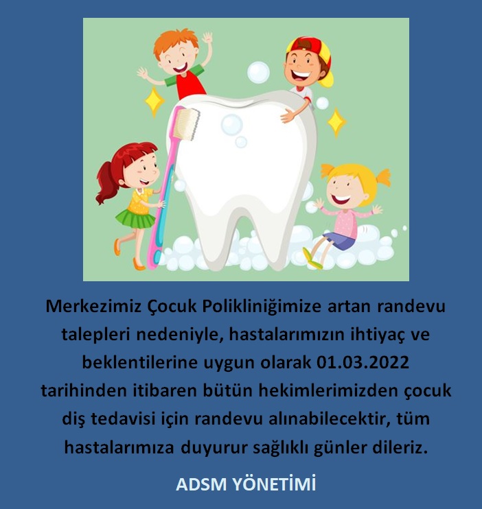 Çocuk Diş Hekimliğimiz için önemli duyuru.